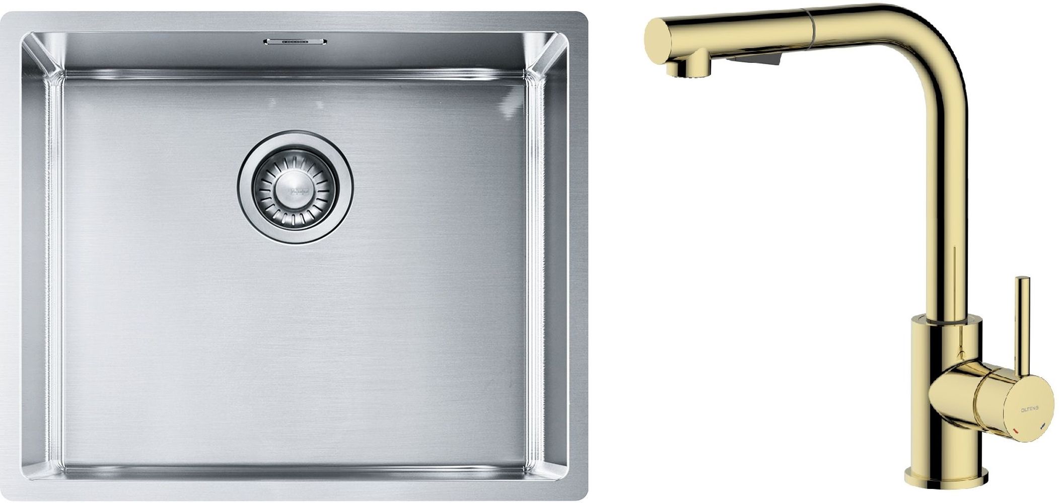 Set Stahlspüle Franke Box 127.0453.656, Küchenarmatur Oltens Myvat 35205800