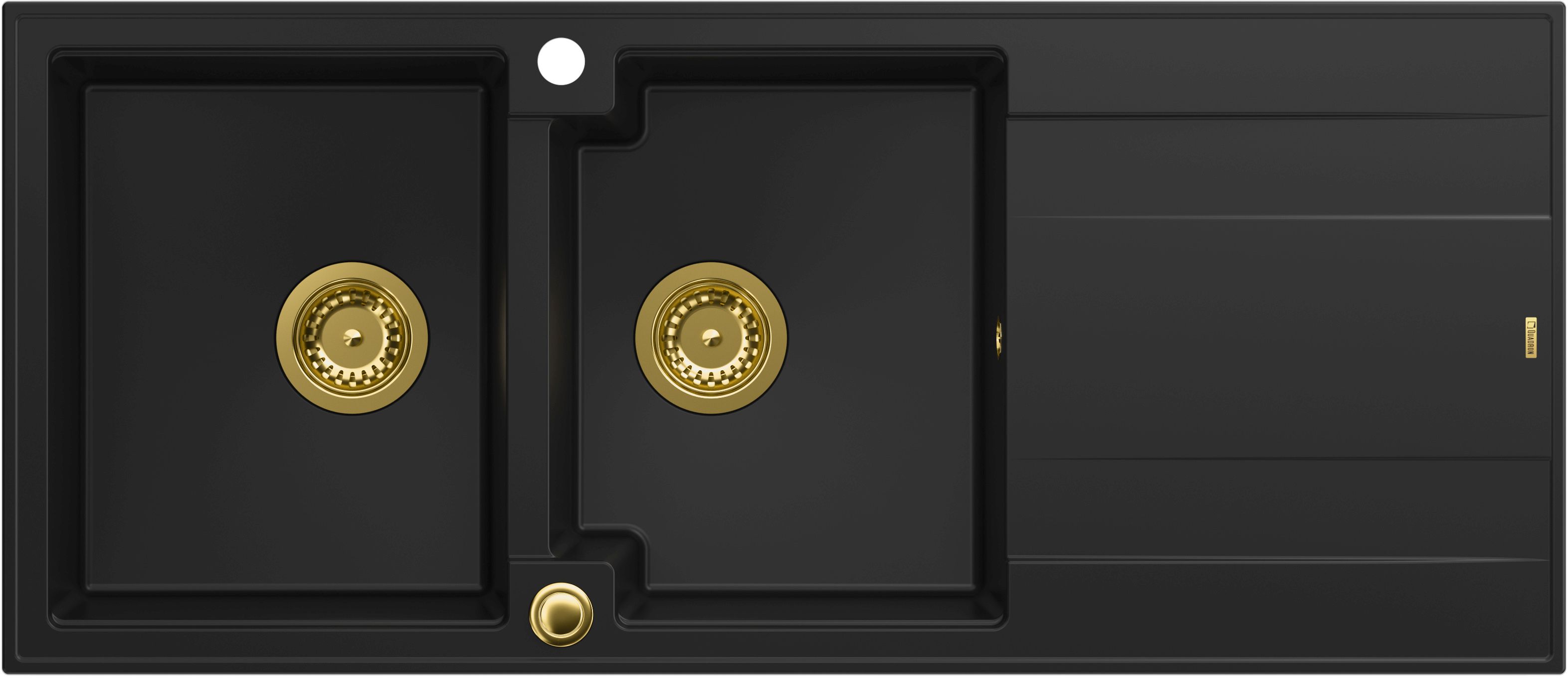 Quadron Evan GraniteQ-Spüle 116x50 cm schwarz HQE11650U7_PVDG1_P2O