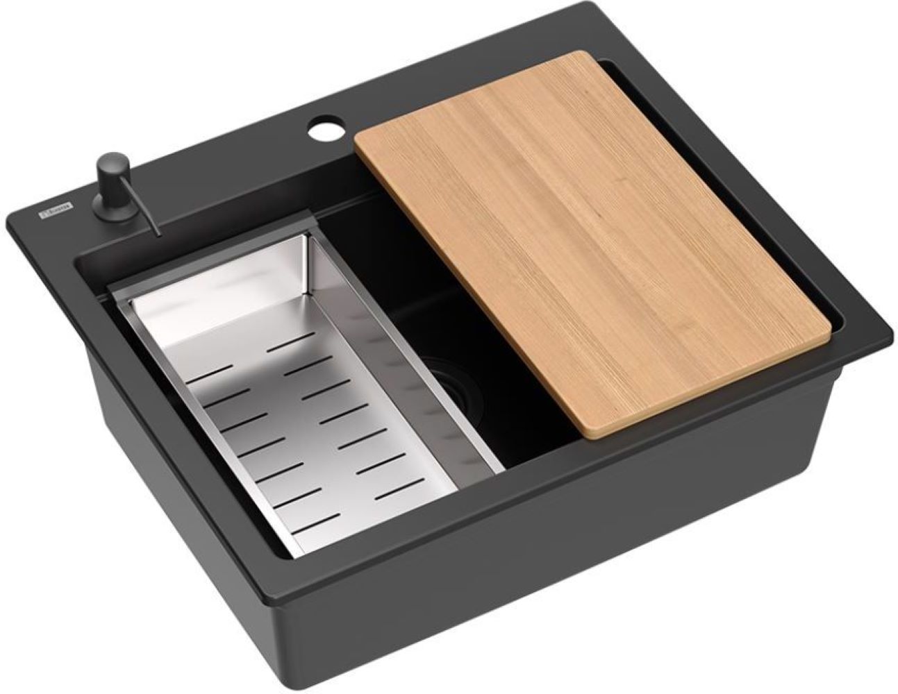 Quadron Kurt 110 GraniteQ-Spüle 59.5x50 cm schwarz HCQK5052BLMPC