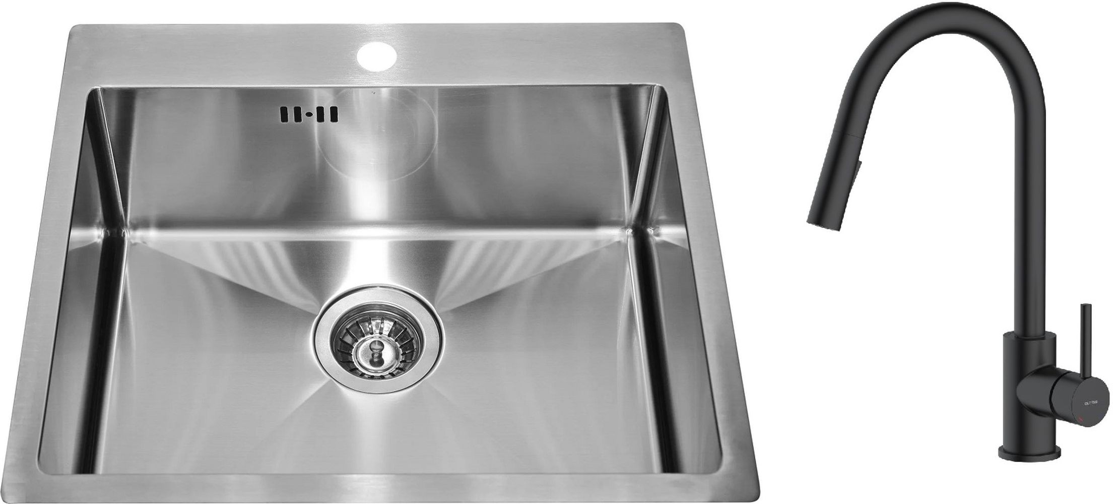 Satz stahlspüle Genesis Concept 1124382, küchenarmatur Oltens Litla 35204300