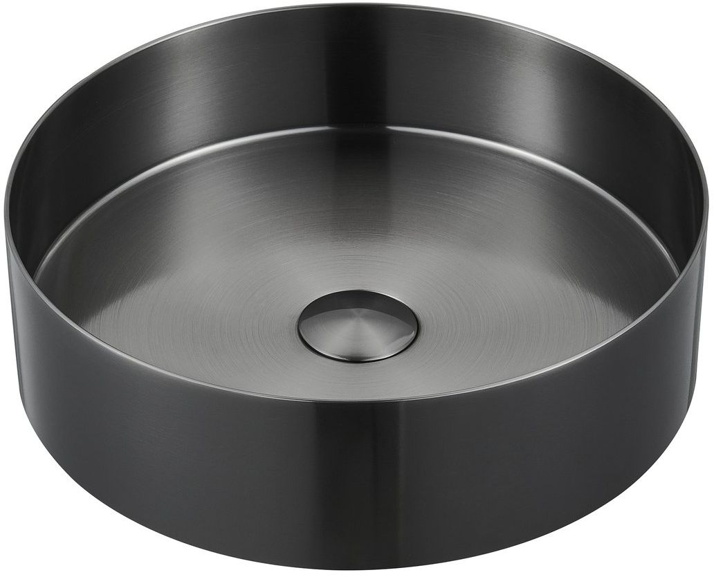 Sapho Aurum Waschbecken 38x38 cm rund Aufsatzwaschbecken anthrazit AU101