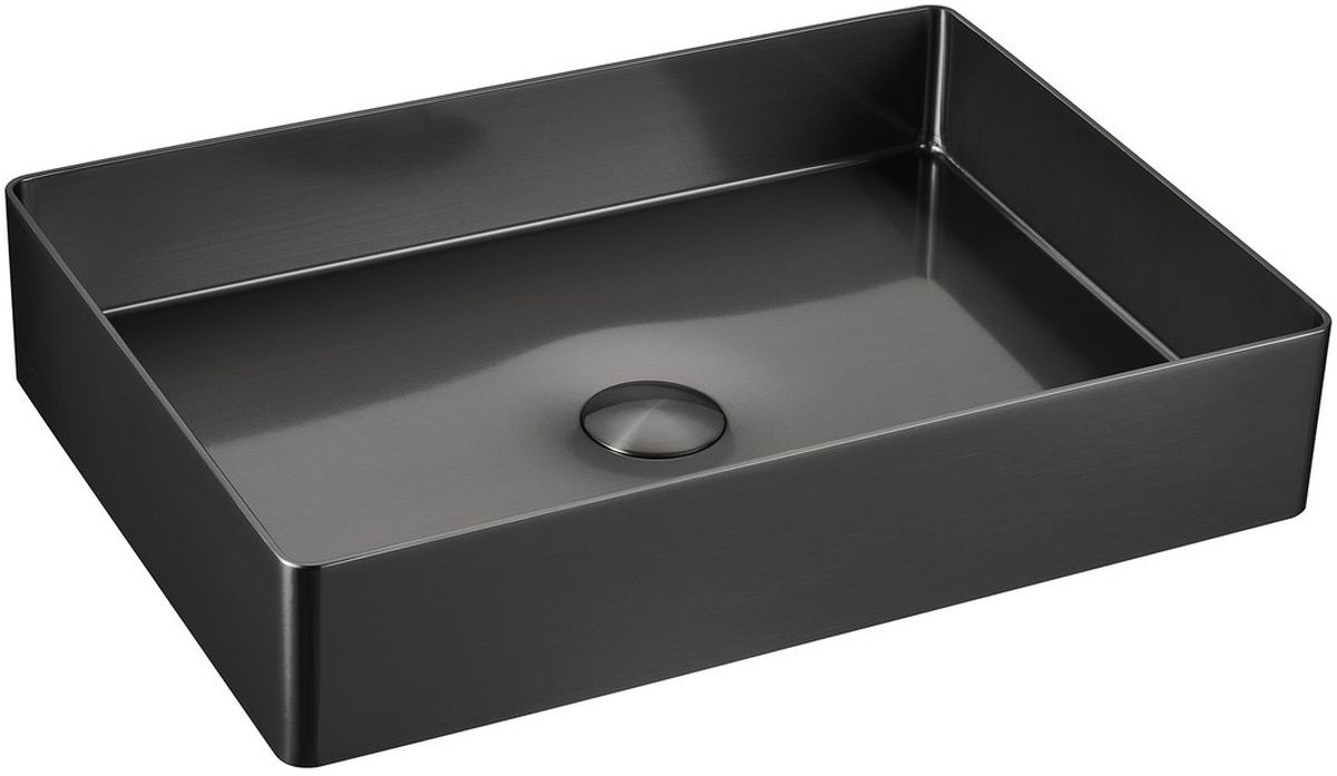 Sapho Aurum Waschbecken 50x35.2 cm rechteckig Aufsatzwaschbecken anthrazit AU103