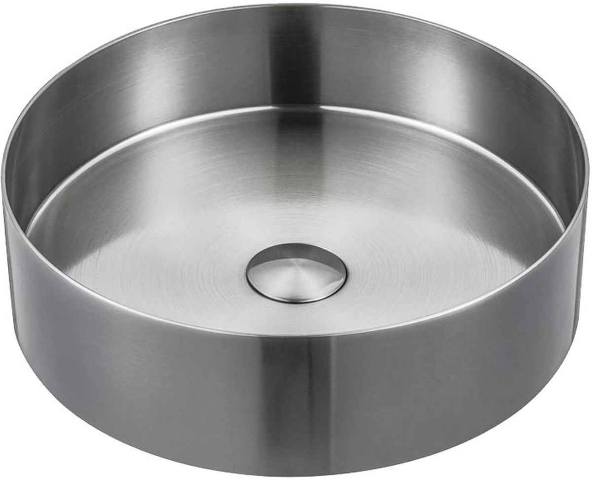 Sapho Aurum Waschbecken 38x38 cm rund Aufsatzwaschbecken stahl AU401