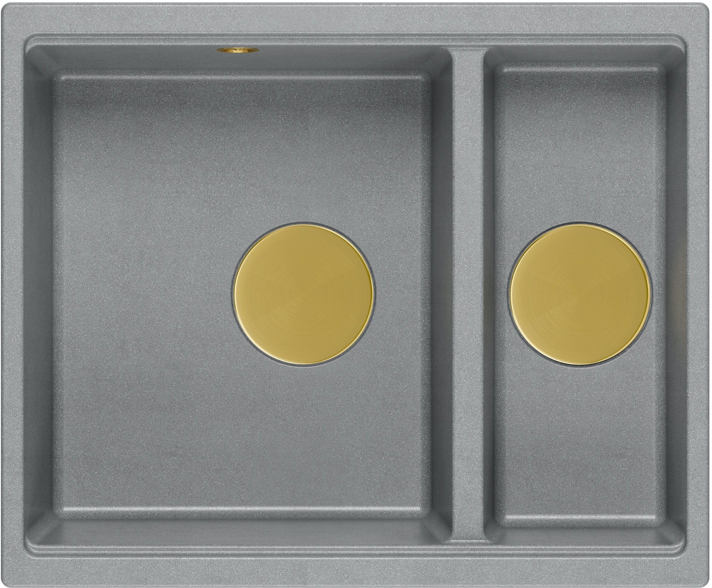 Quadron Logan graniteq-spüle 55x46 cm grau/graphit/onyx HCQL5646U5-G1_U