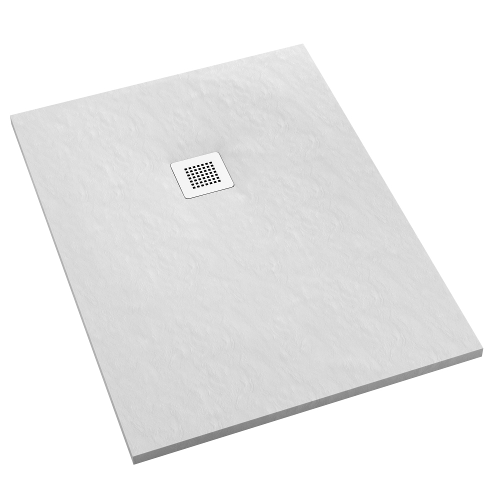 Schedpol Kalait White Stone Rechteckige Duschwanne + Abdeckung 170x80 cm weiß 3.3113/B/ST-M2