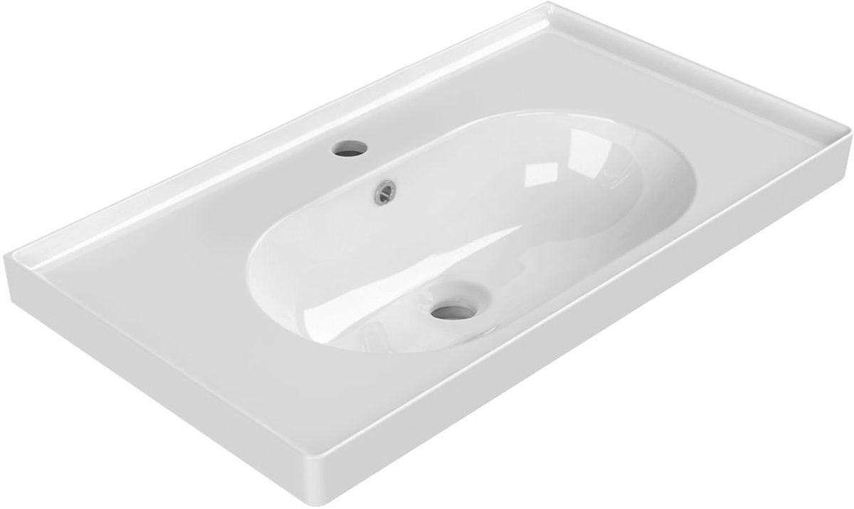 Sapho Brand Waschbecken 79.9x44.8 cm rechteckig Klassisch-Möbel weiß TU0422