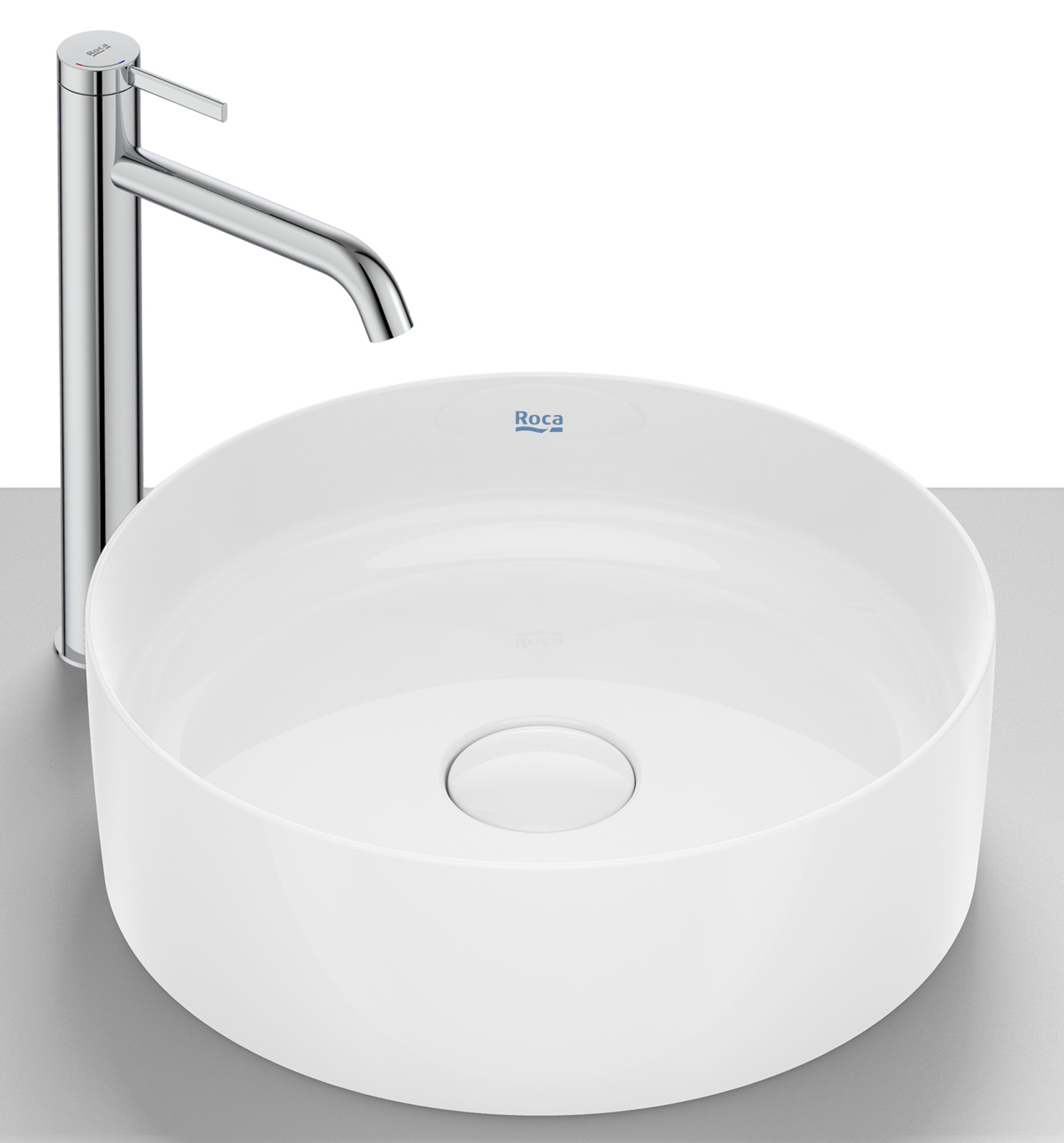Roca Terra Waschbecken 39x39 cm rund Aufsatzwaschbecken weiß A32787NS00