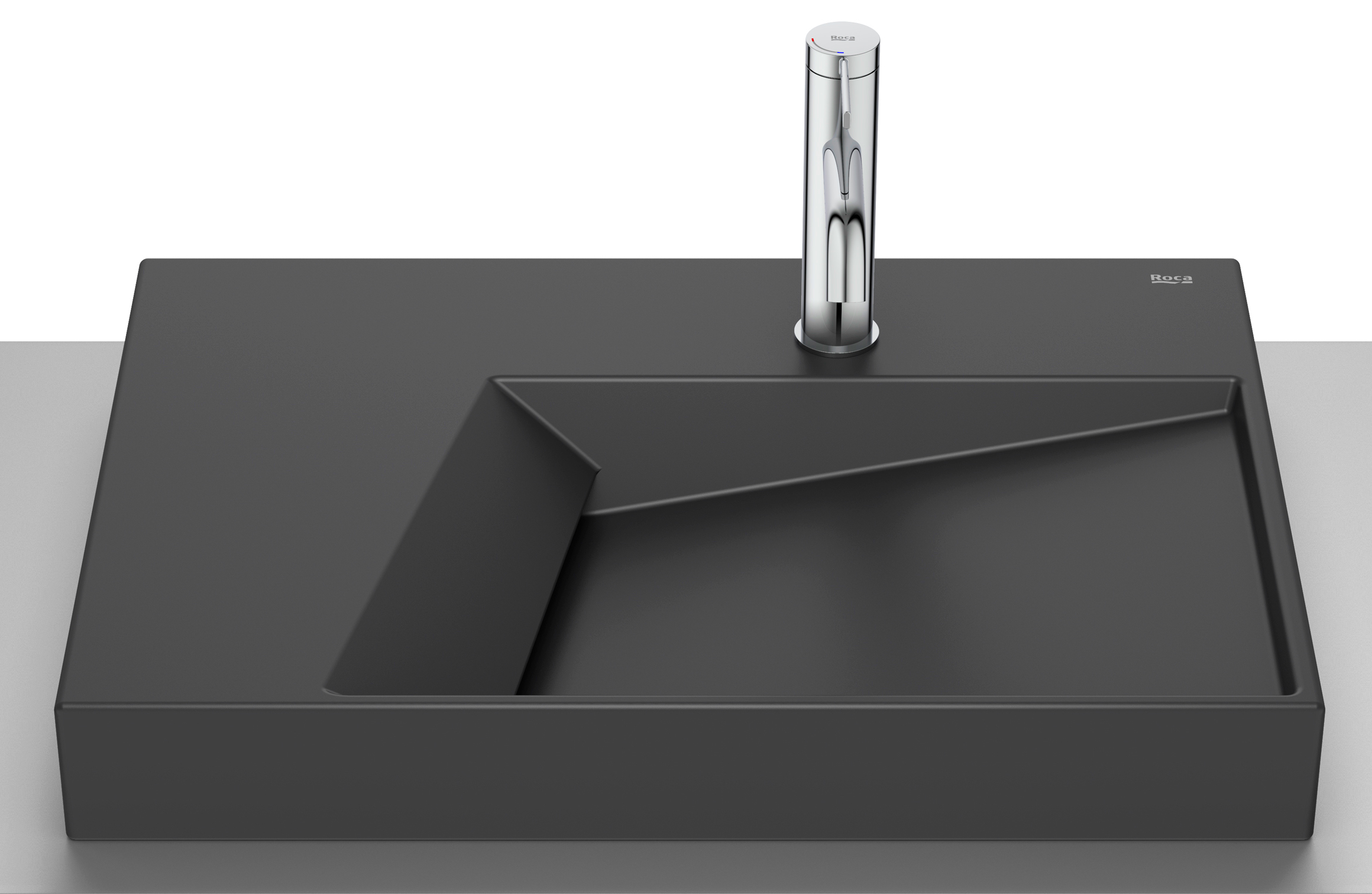 Roca Horizon Waschbecken 60x42 cm Aufsatzwaschbecken schwarz A32727608B