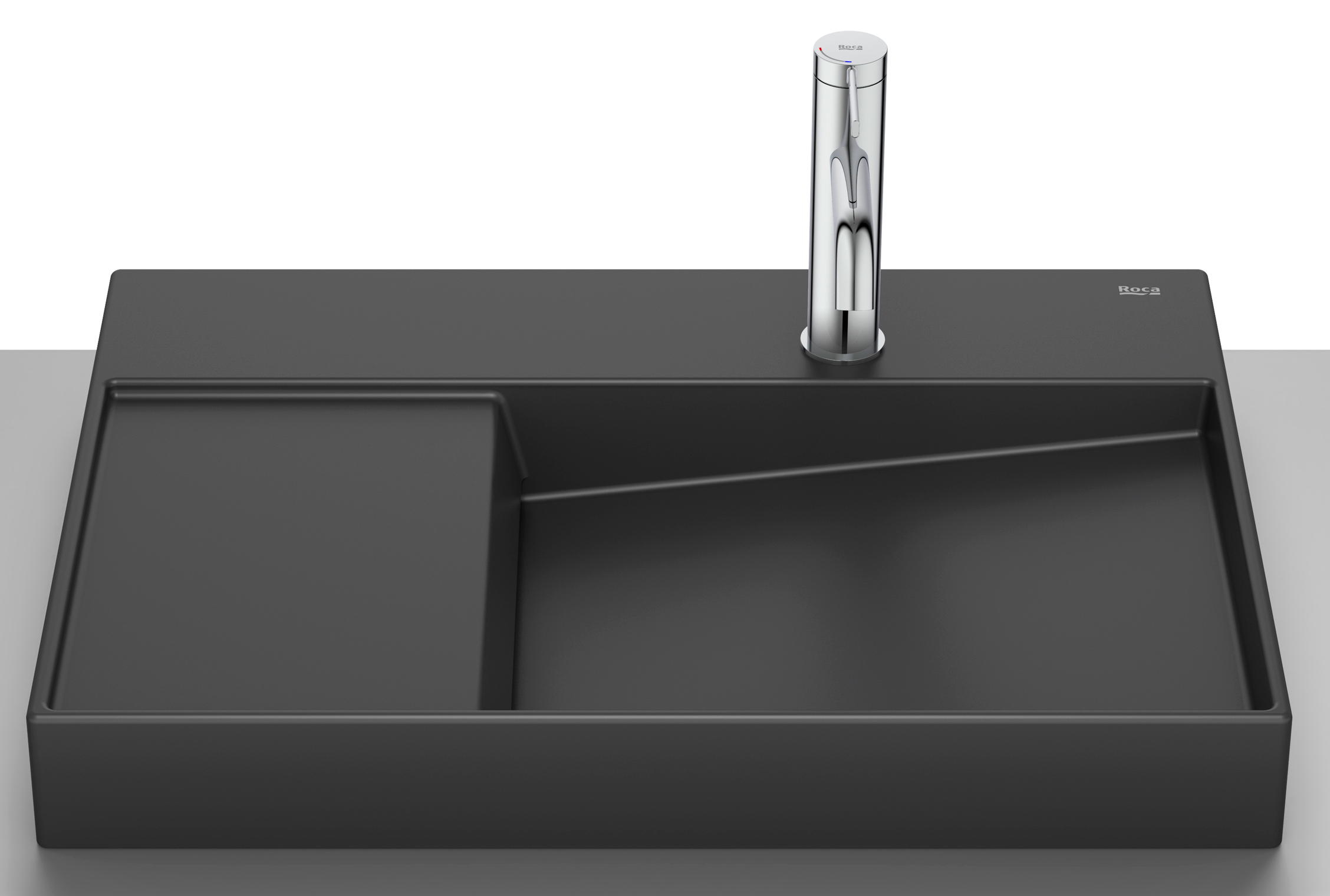 Roca Horizon Waschbecken 60x42 cm Aufsatzwaschbecken schwarz A32727408B