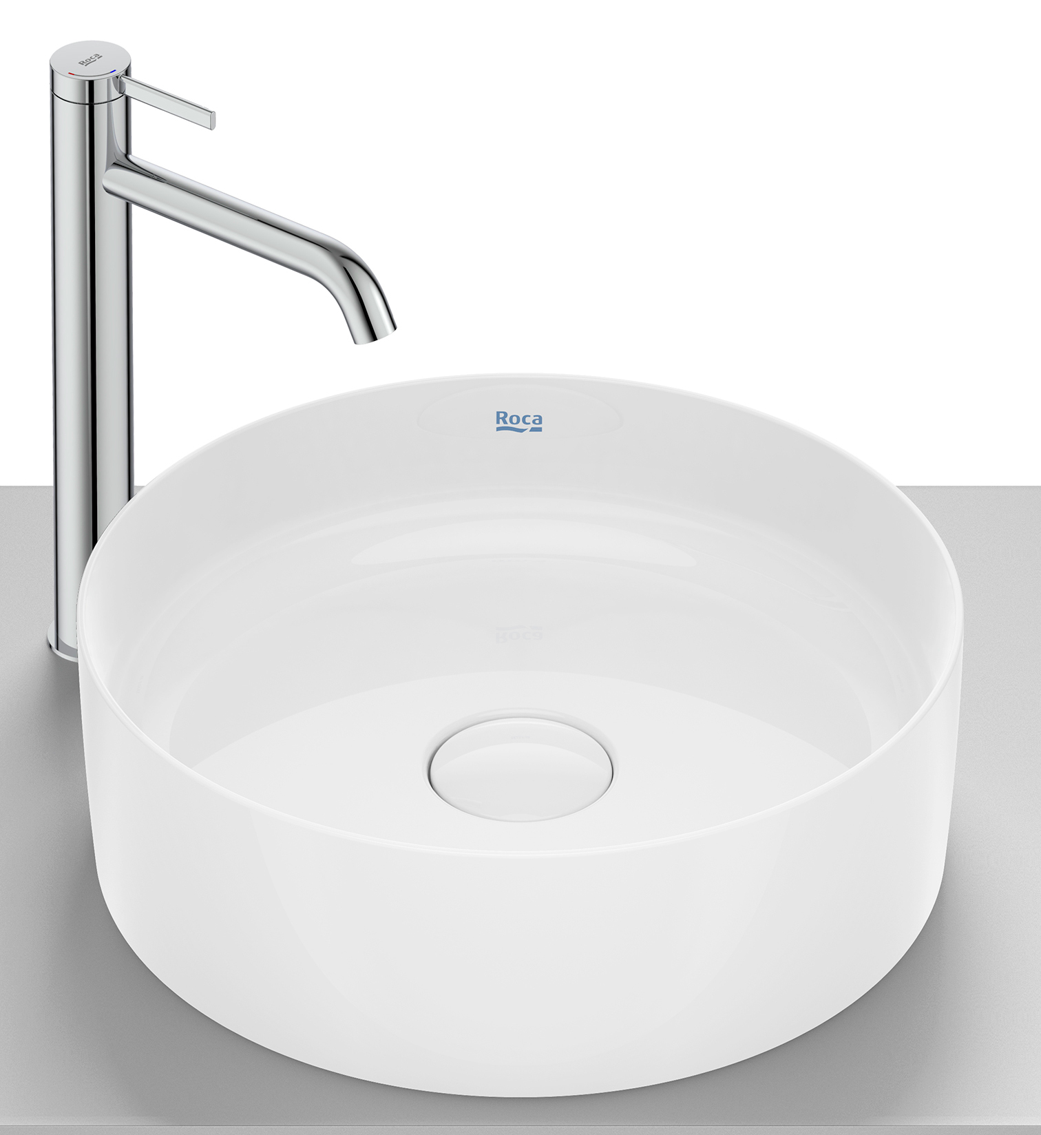 Roca Terra Waschbecken 39x39 cm rund Aufsatzwaschbecken weiß A32787N000