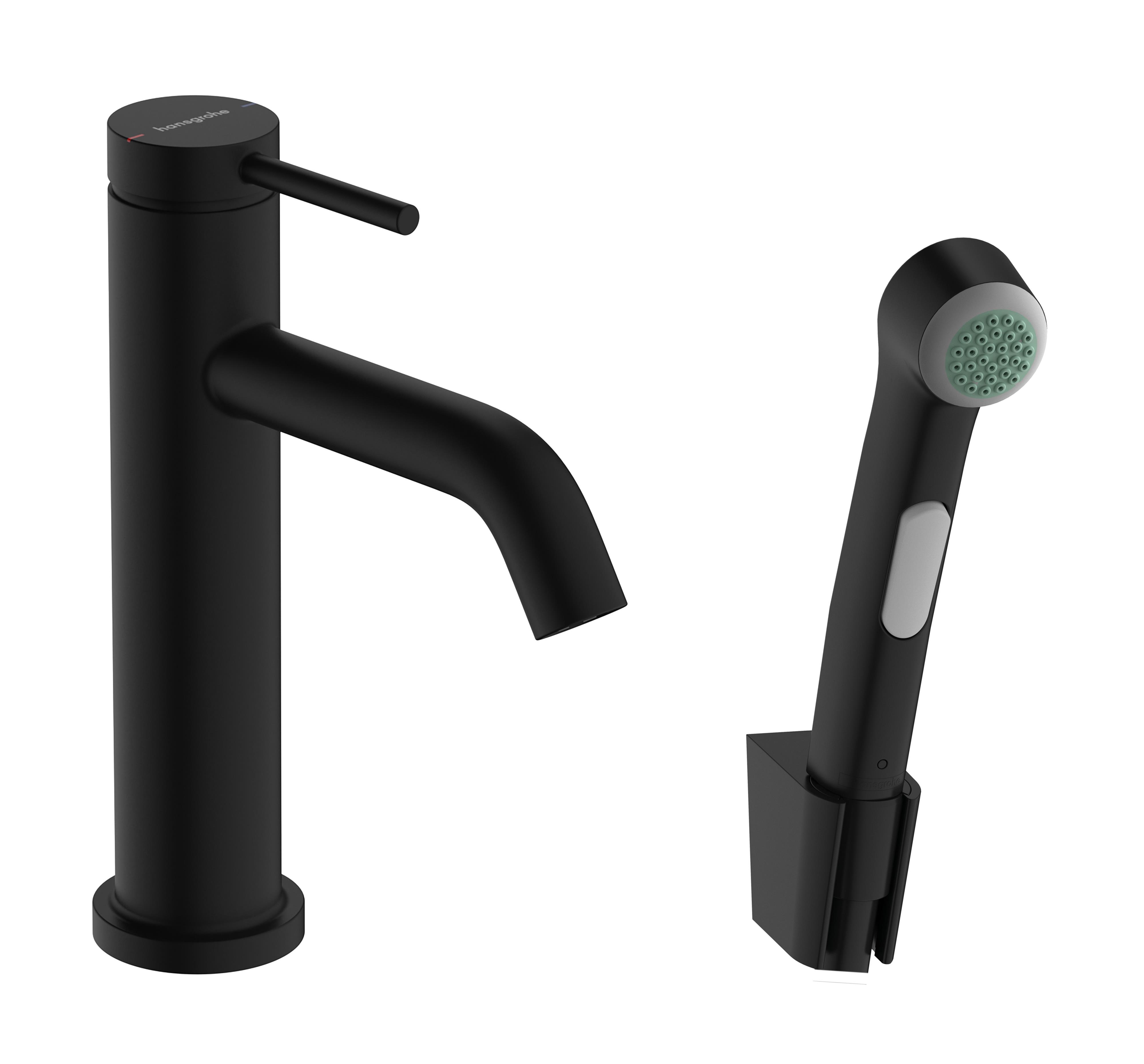 Hansgrohe Tecturis S Waschtischarmatur mit Bidet-Duschkopf Stehend schwarz 73211670