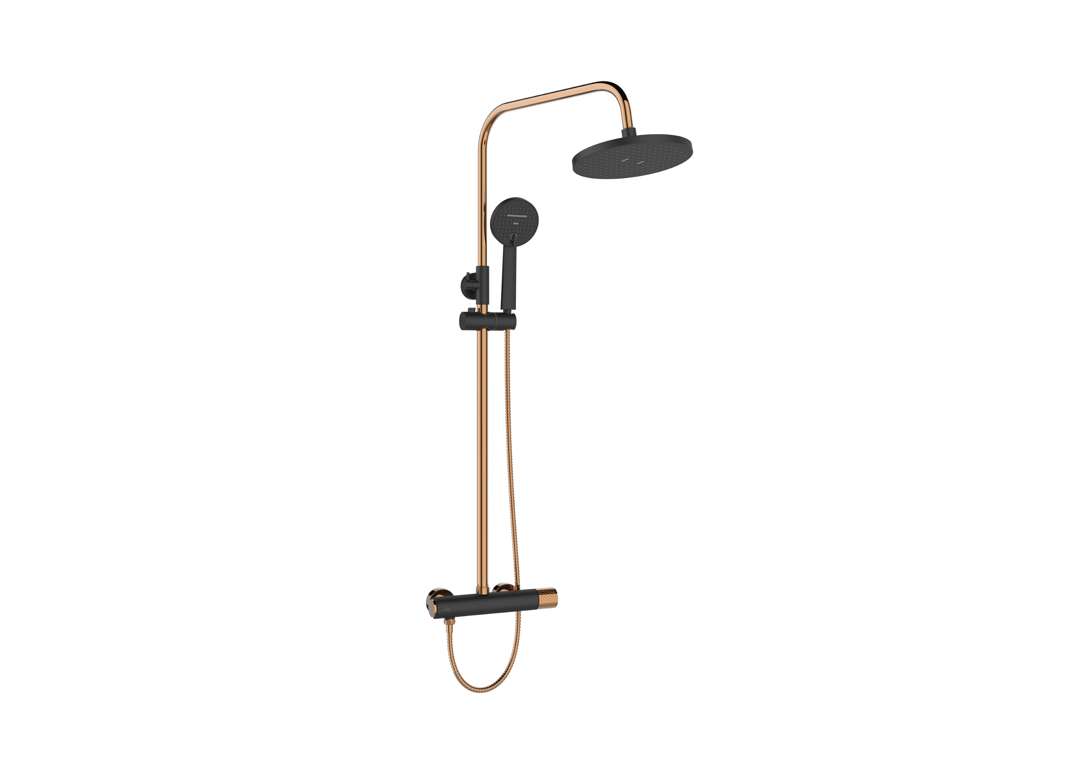 Invena Moonlight Duschset Wandmontage schwarz-gold AU77014