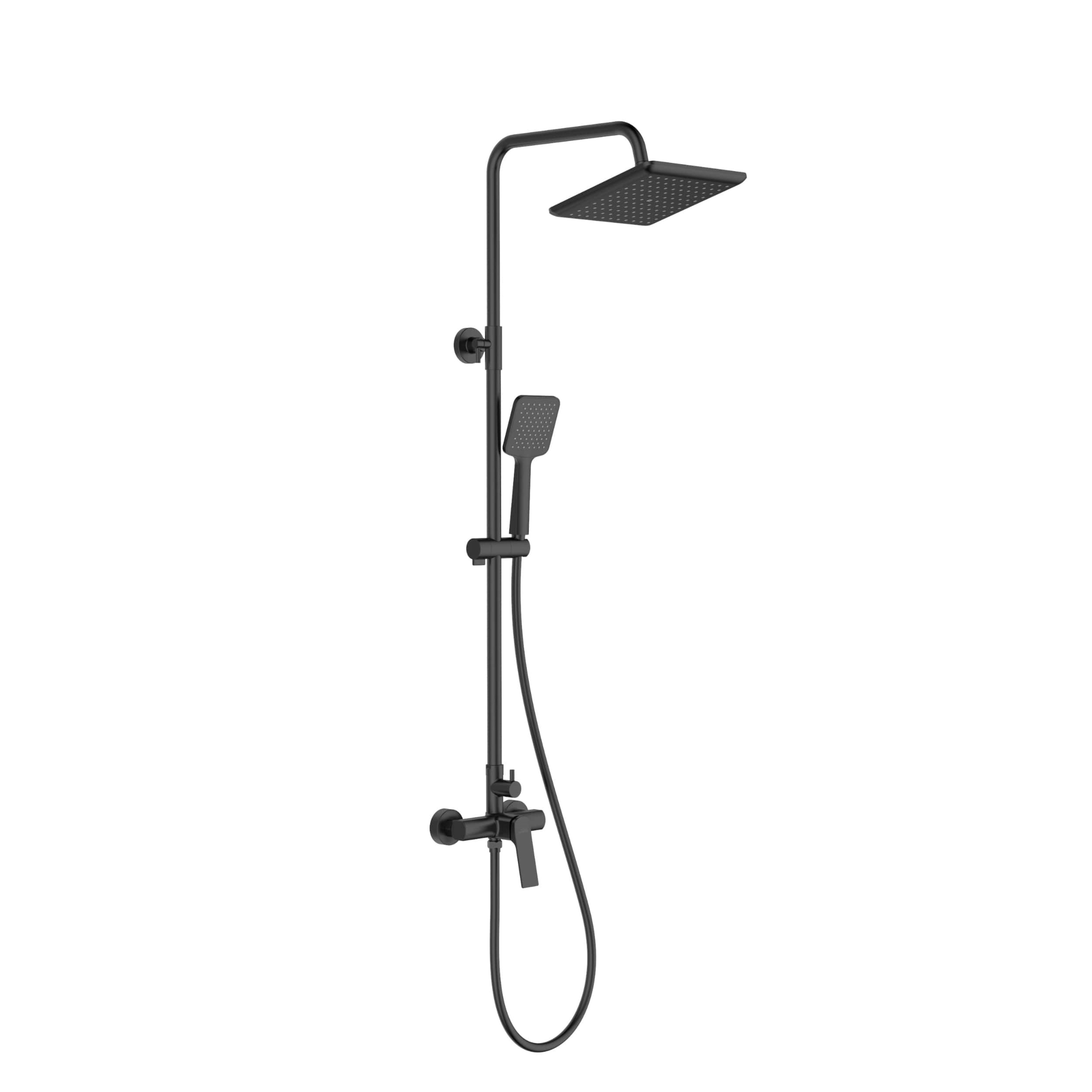 Invena Neri Duschset Wandmontage mit Regenbrause schwarz AU09B04