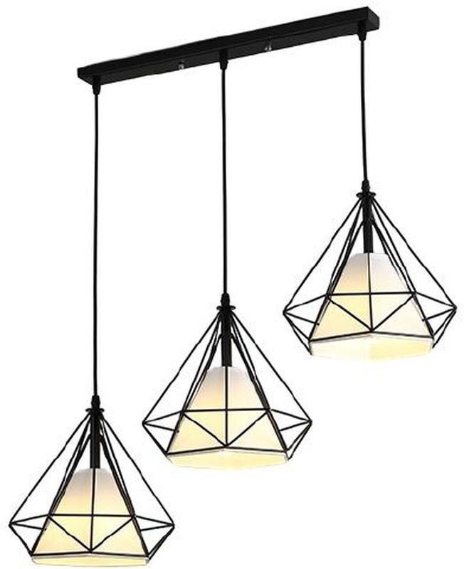 Abigali Diamond Pendelleuchte 3x60 W weiß-schwarz CHNR3L-E27