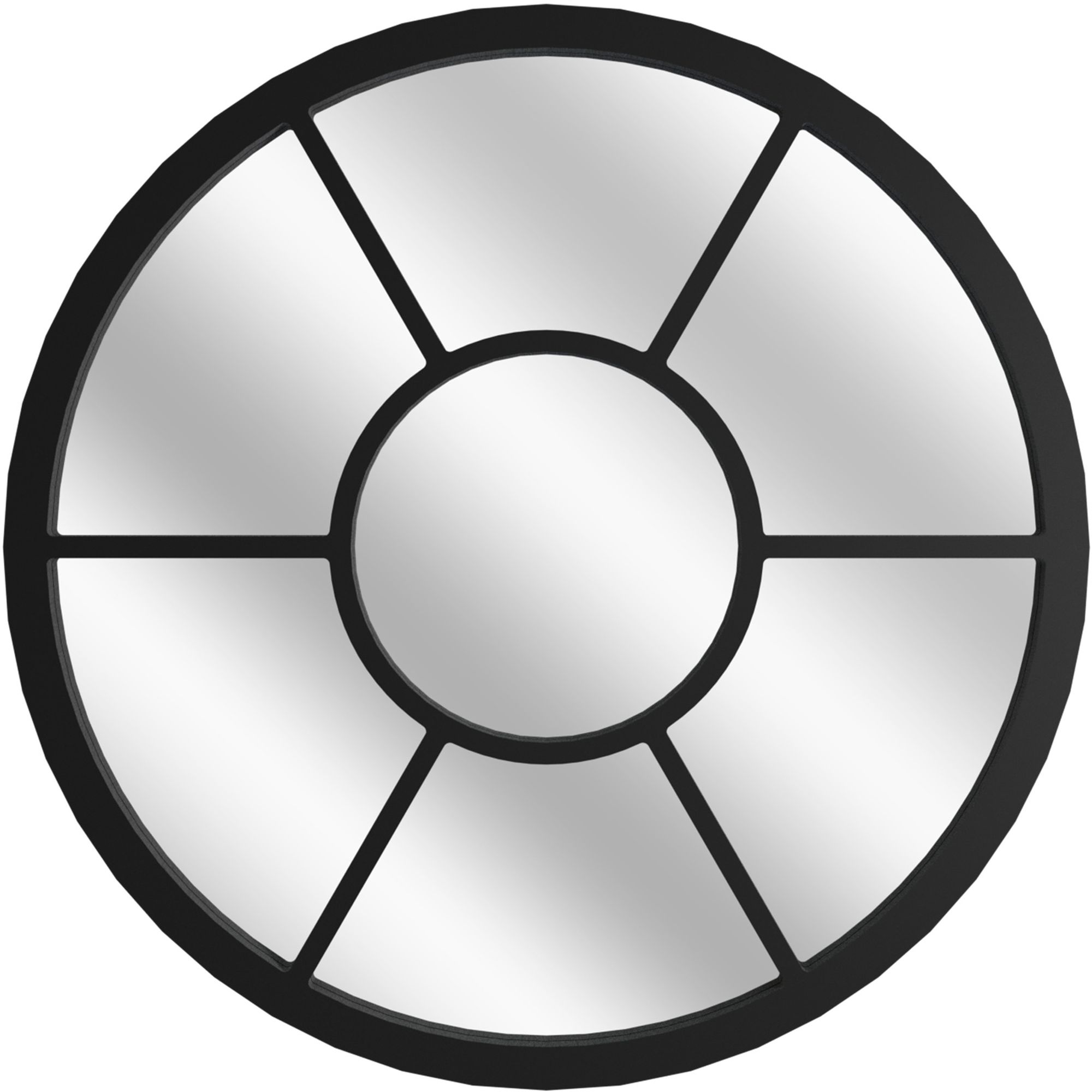 Styler Ornament Spiegel 50x50 cm rund schwarz LU-12334