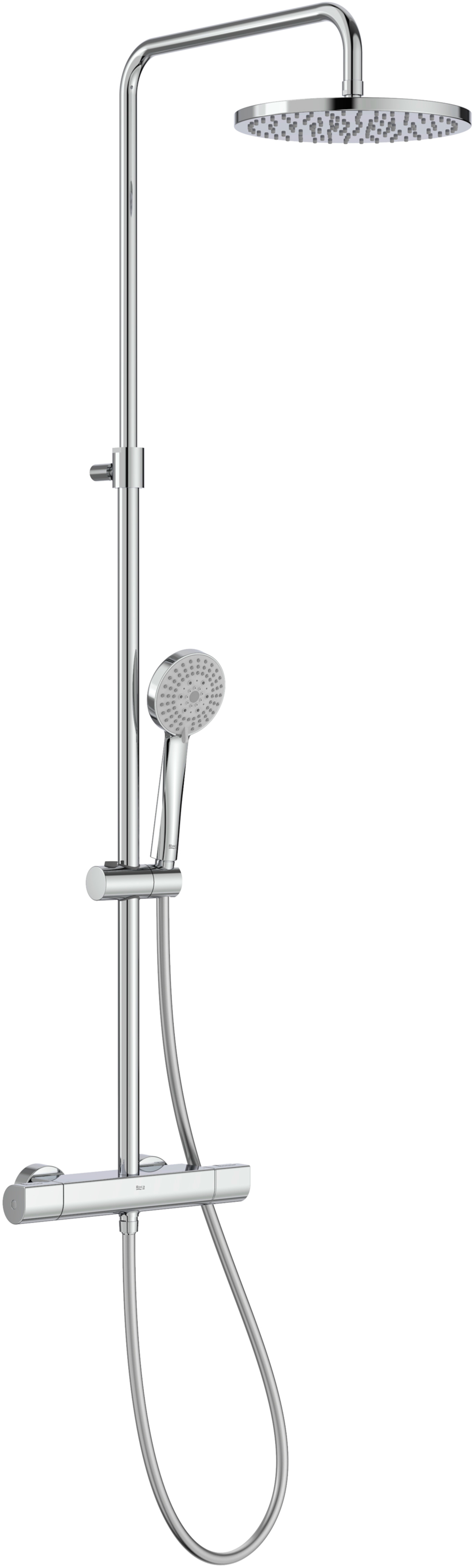 Roca Even-t Round Duschset Wandmontage mit Thermostat mit Regenbrause chrom A5A9A2EC00