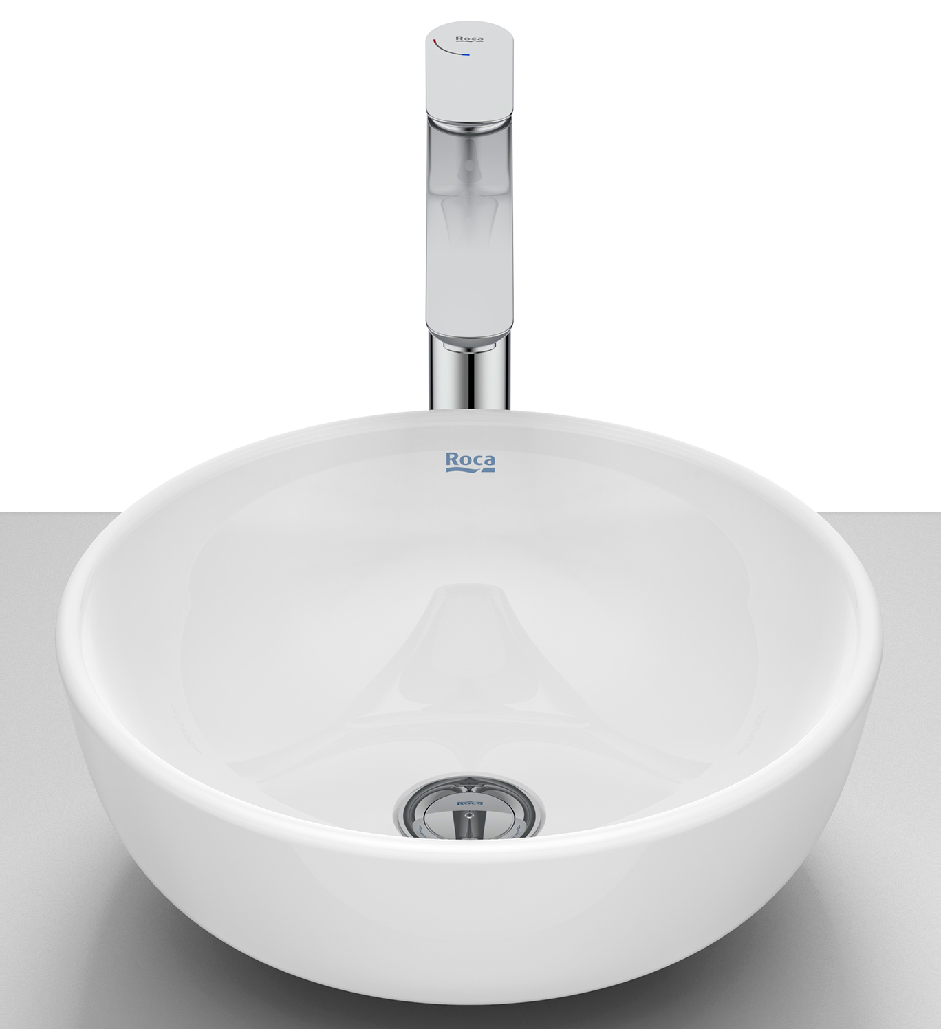 Roca Optica Waschbecken 35.2x35.2 cm rund Aufsatzwaschbecken weiß A327C12000