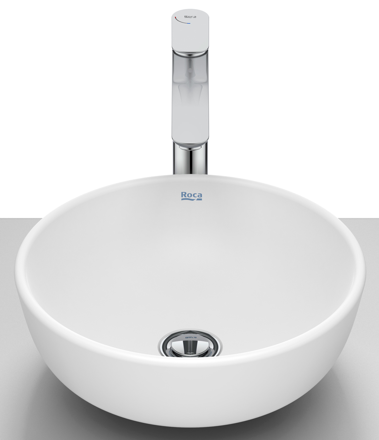 Roca Optica Waschbecken 35.2x35.2 cm rund Aufsatzwaschbecken weiß A327C12620