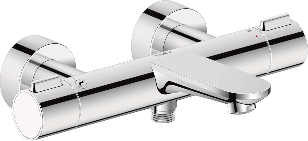 Duravit Wave Badewannen- und Duscharmatur Wandmontage mit Thermostat chrom WA5220000010