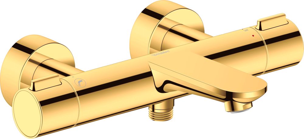 Duravit Wave Badewannen- und Duscharmatur Wandmontage mit Thermostat gold WA5220000034
