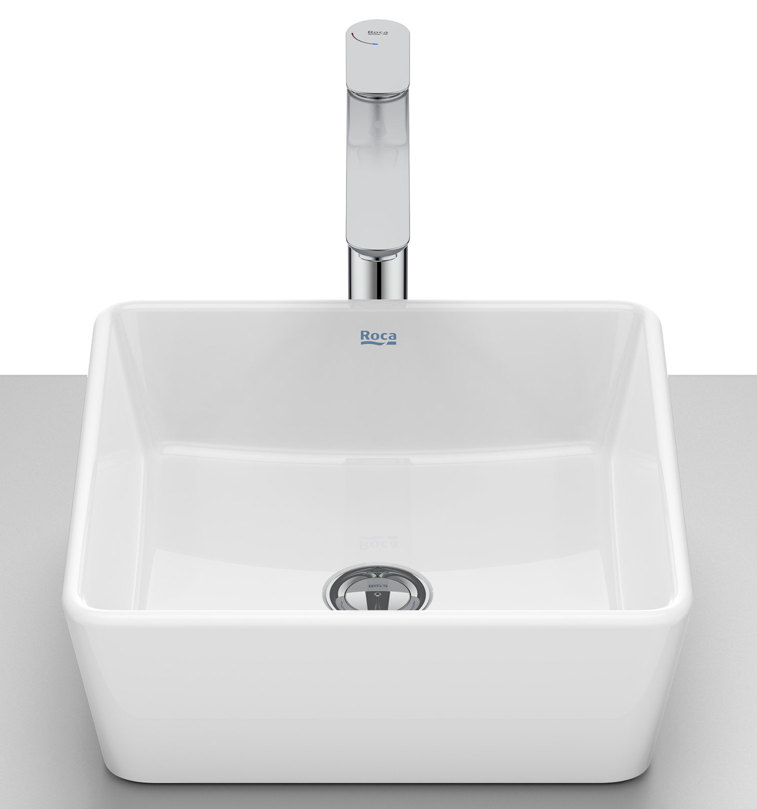 Roca Optica Waschbecken 35x35 cm quadratisch Aufsatzwaschbecken weiß A327B12000