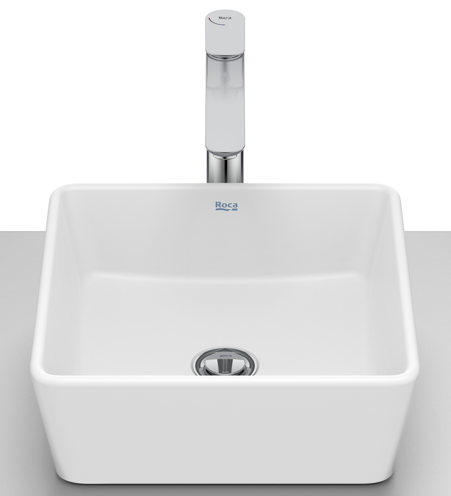 Roca Optica Waschbecken 35x35 cm quadratisch Aufsatzwaschbecken weiß A327B12620