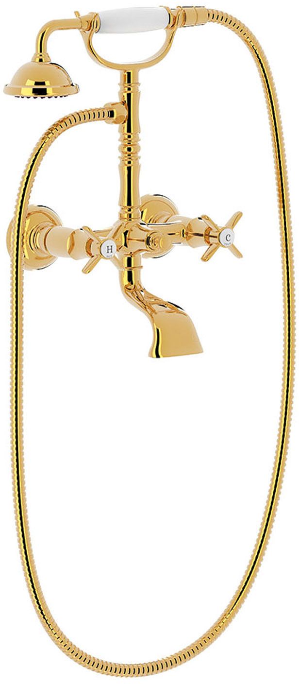 Tres Clasic Badewannen- und Duscharmatur Wandmontage gold 24217601OR