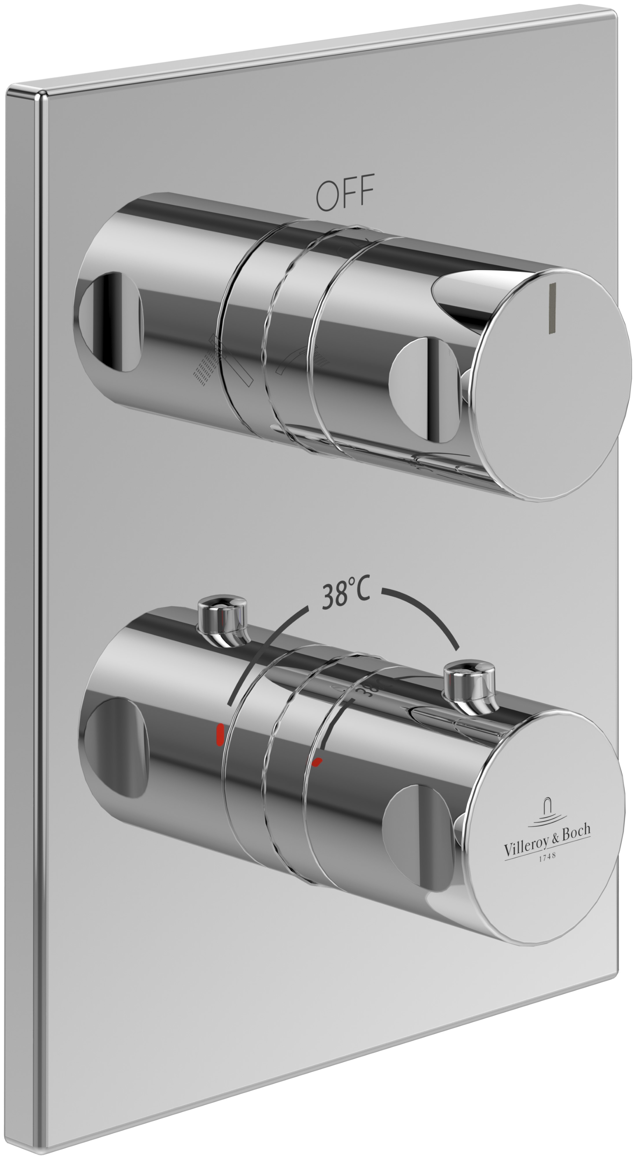 Villeroy & Boch Universal Taps & Fittings Badewannen- und Duscharmatur Unterputz mit Thermostat chrom TVD00065300061