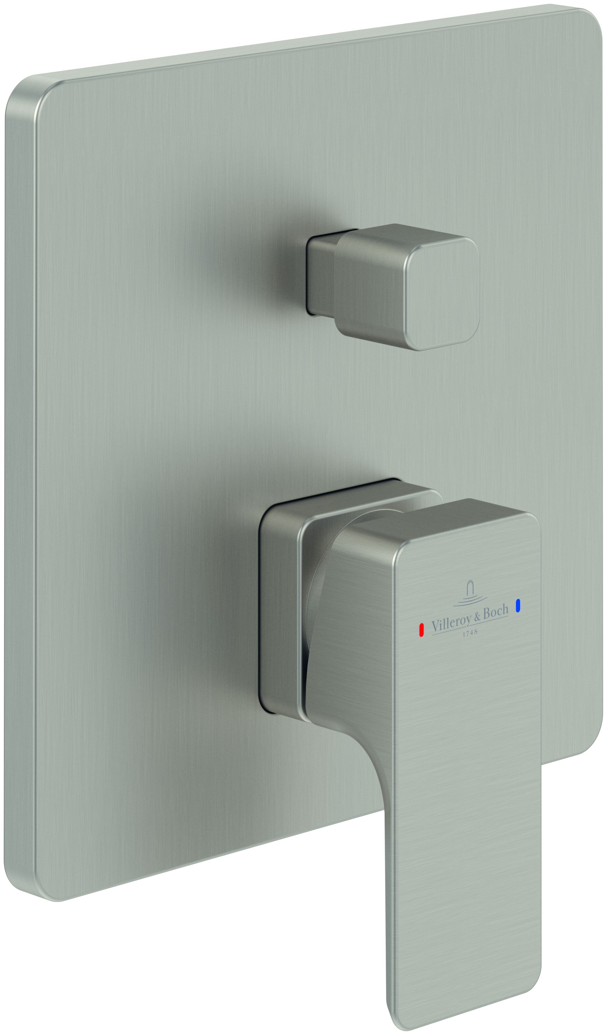 Villeroy & Boch Subway 3.0 bateria wannowo-prysznicowa podtynkowa nikiel szczotkowany TVS11200300064