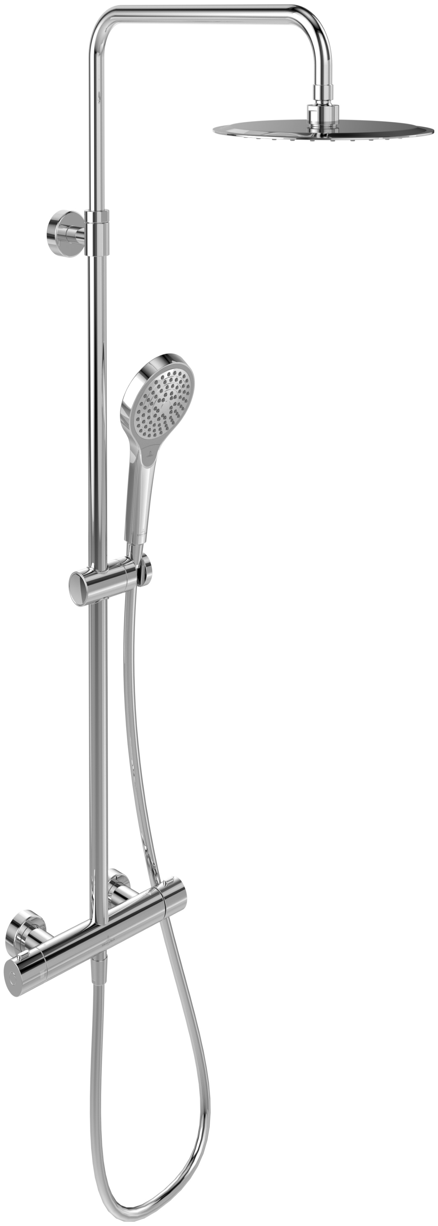 Villeroy & Boch Verve Showers Duschset Wandmontage mit Thermostat mit Kopfbrause chrom TVS10900500061