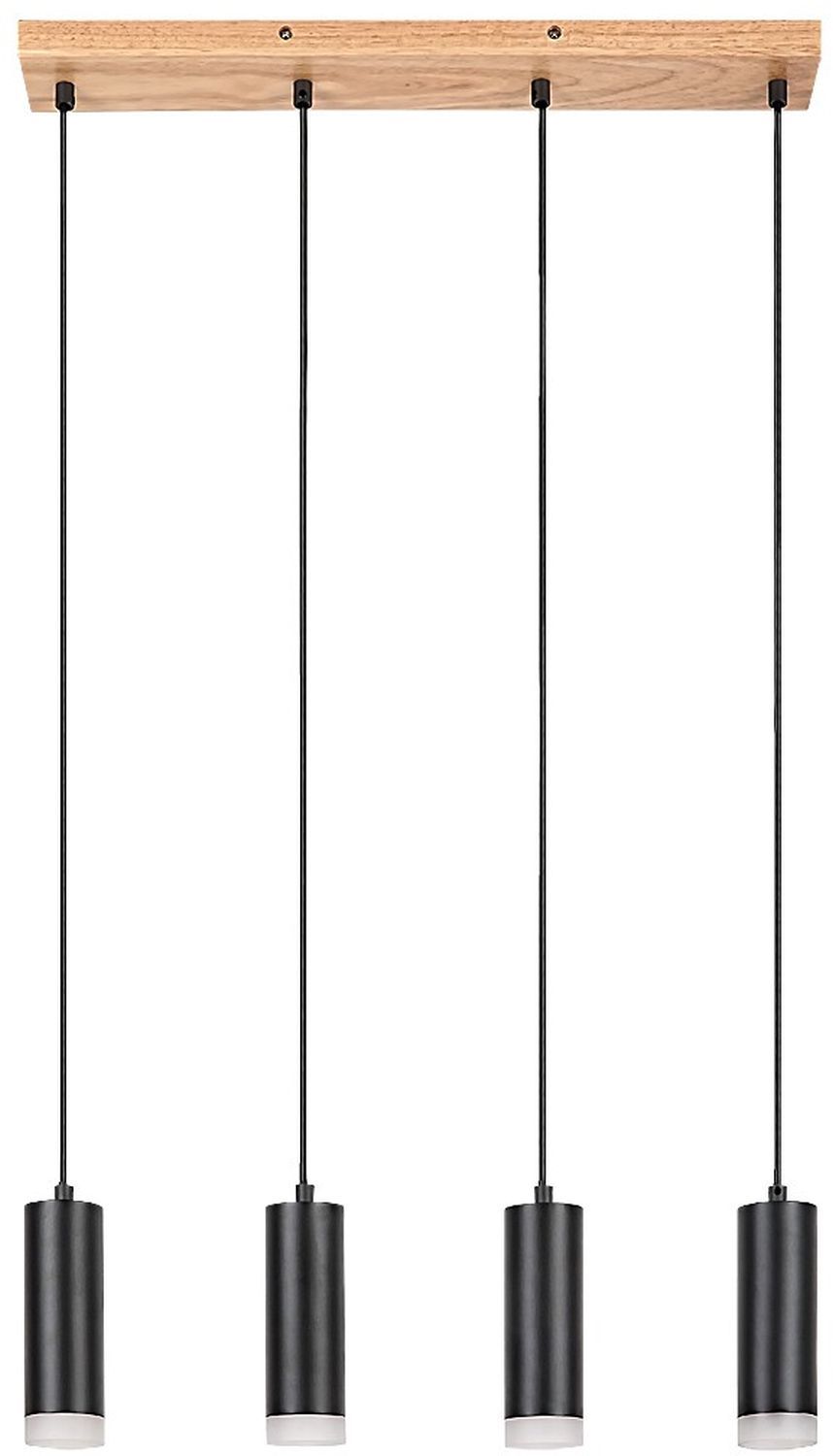 Rabalux Toras Pendelleuchte 4x5 W schwarz-holz 72124