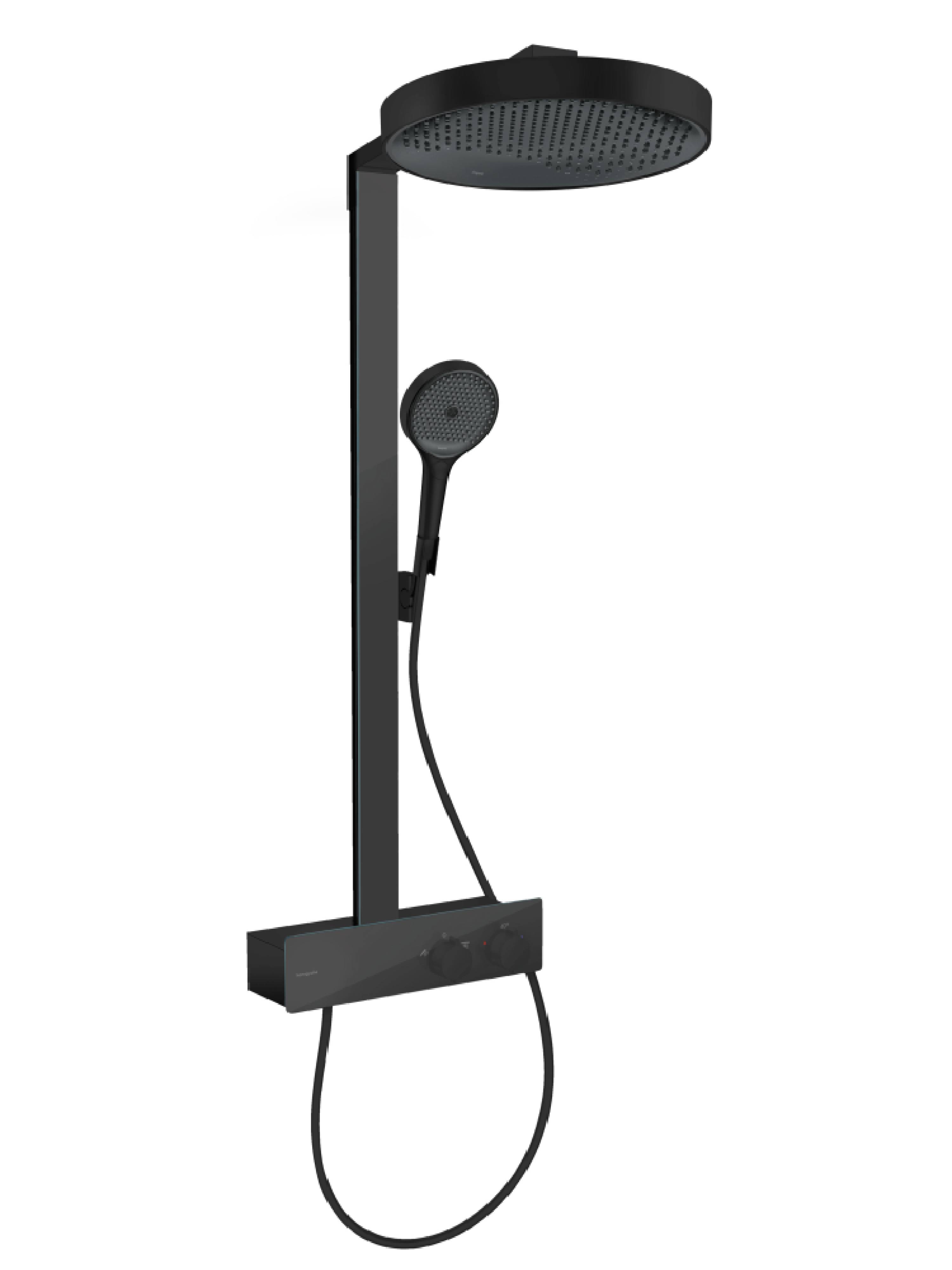 Hansgrohe Rainfinity Duschset Wandmontage mit Thermostat mit Regenbrause schwarz 26853670