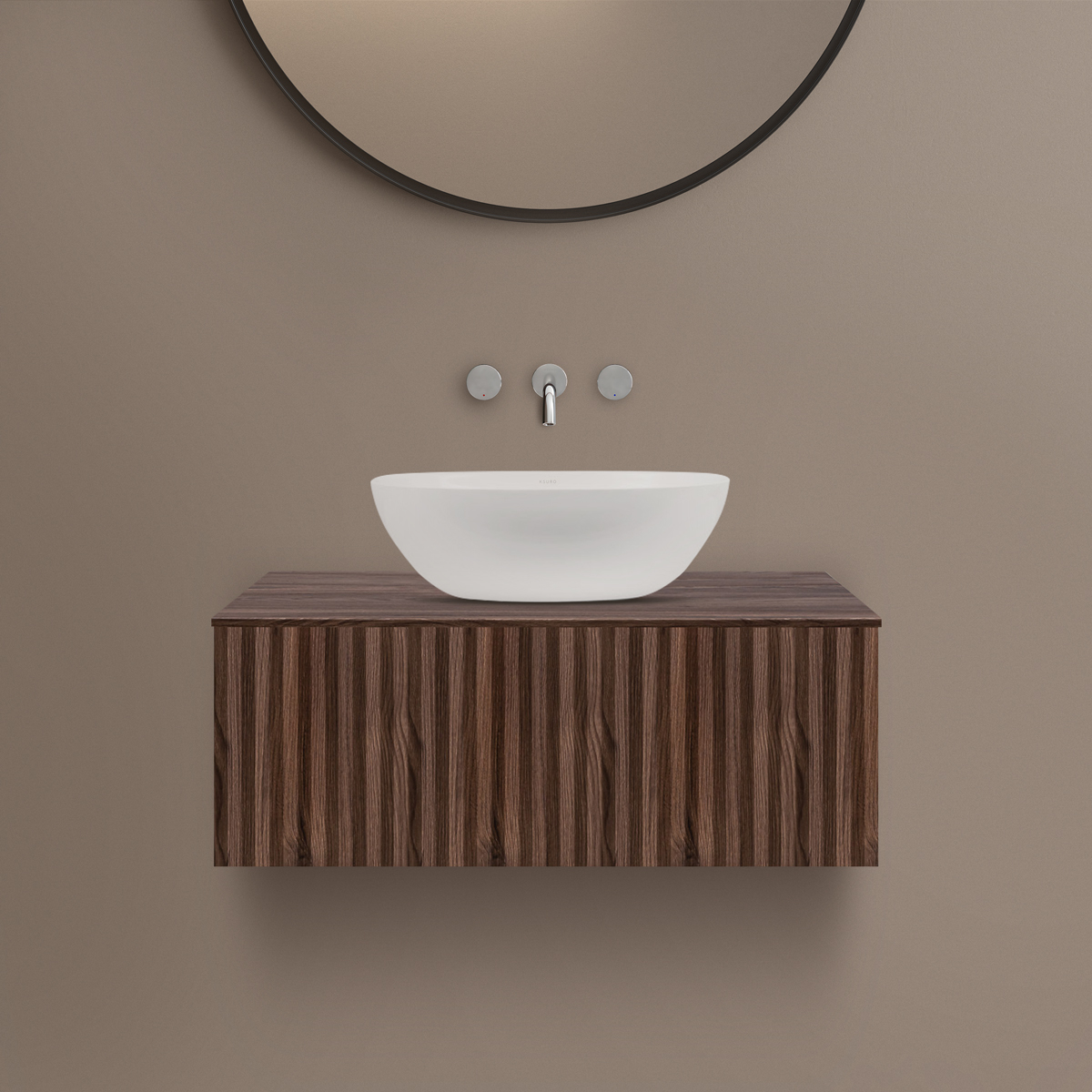 Ksuro 02 Kabinett 80x46.6x30 cm Unterschrank hängend nuss 50003060