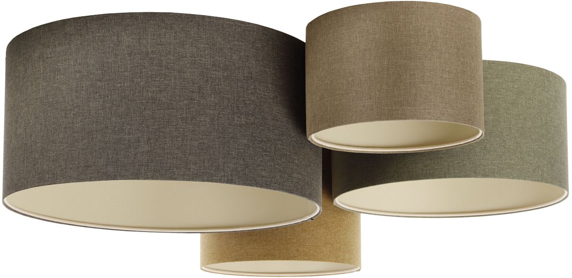 BPS Koncept Boho Ellegant Deckenlampe 4x60 W grün-braun 084-072