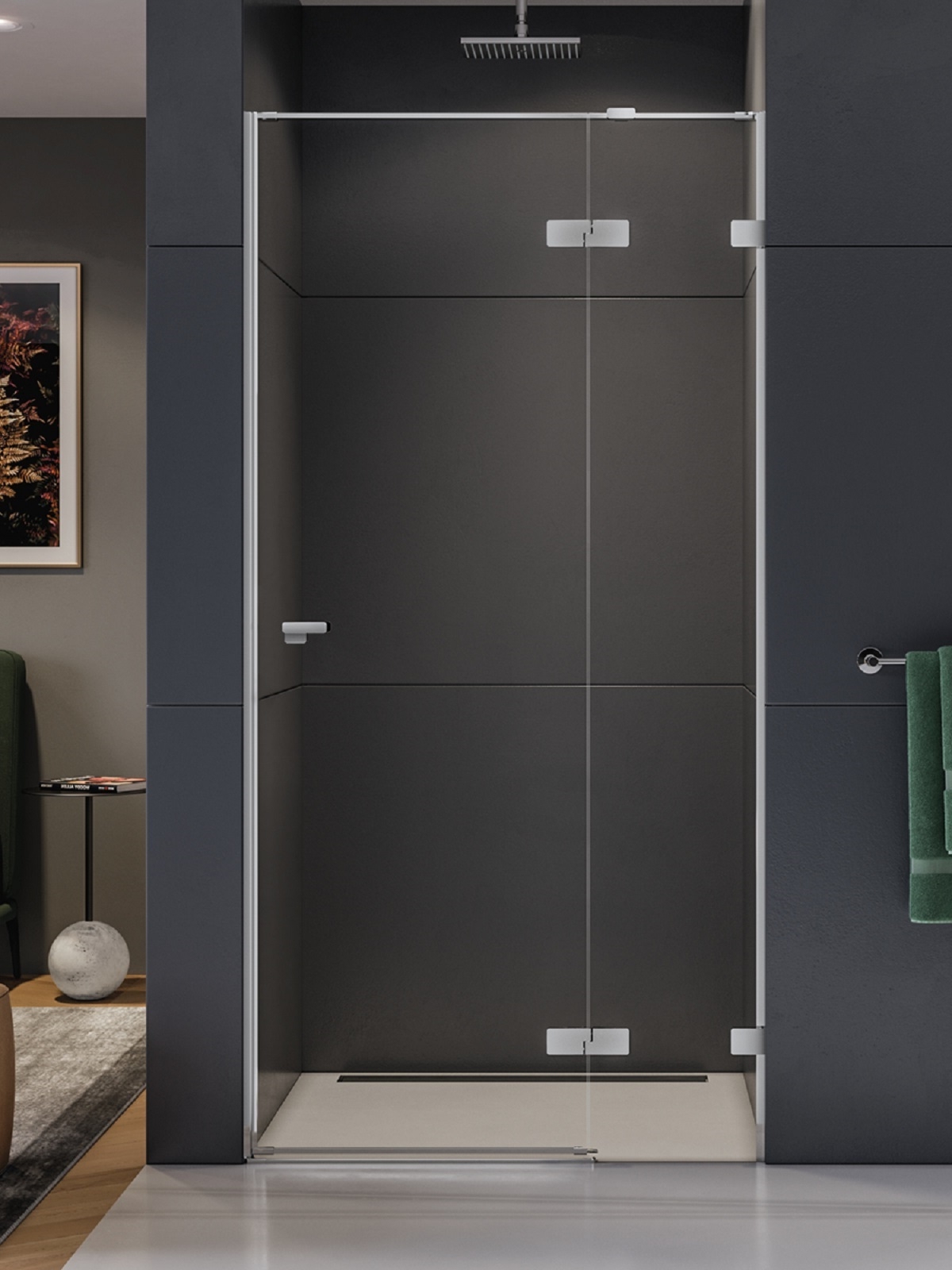 New Trendy Eventa Duschtüren 80 cm aufklappbar chrom Glanz/durchsichtiges Glas EXK-4451