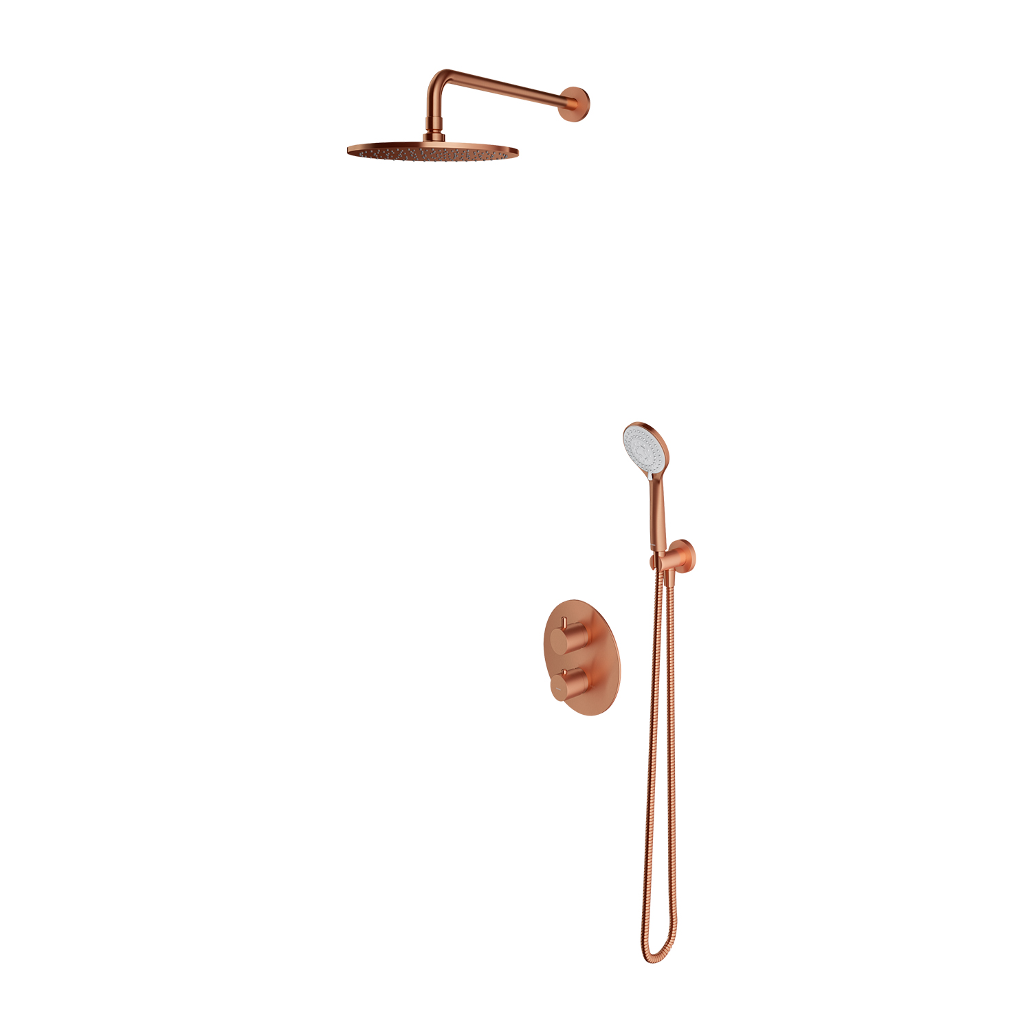 Omnires Y Duschset Unterputz mit Thermostat mit Regenbrause kupfer SYSYT05CPB