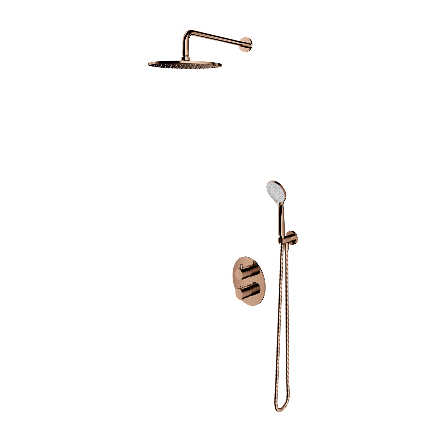 Omnires Y Duschset Unterputz mit Thermostat mit Regenbrause kupfer SYSYT05CP