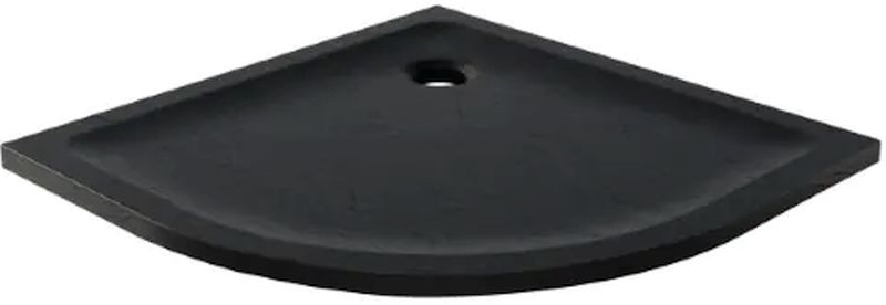 New Trendy Mild Stone Halbrunde Duschwanne 90x90 cm schwarz B-0580