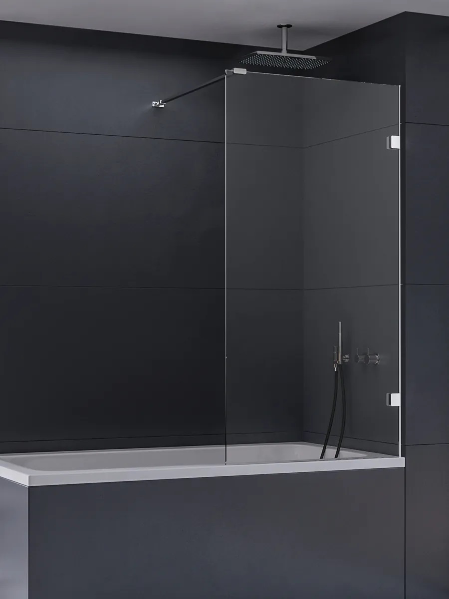 New Trendy Eventa Badewannenabtrennung 70 cm einteilig chrom Glanz/durchsichtiges Glas EXK-6995-WP