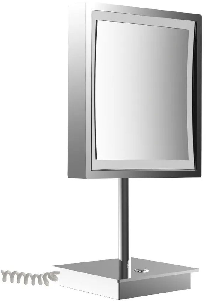 Emco Pure (LED) Kosmetikspiegel 20.3x34.4 cm quadratisch mit Beleuchtung chrom 109406015