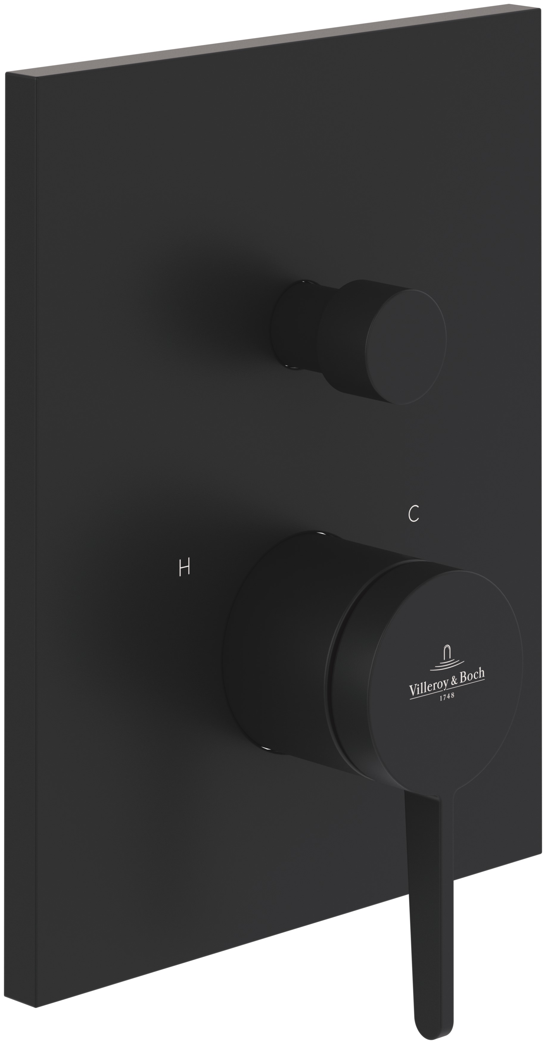 Villeroy & Boch Conum Badewannen- und Duscharmatur Unterputz schwarz TVT127001000K5