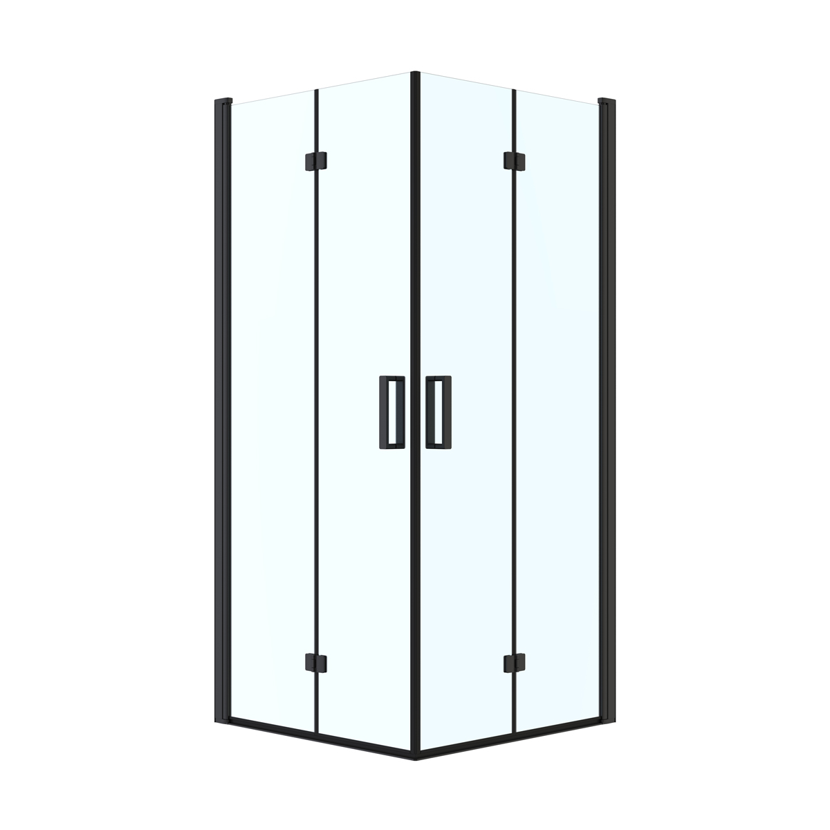 Oltens Byske Dusche 80x80 cm quadratisch schwarz Matte/durchsichtiges Glas 20001300