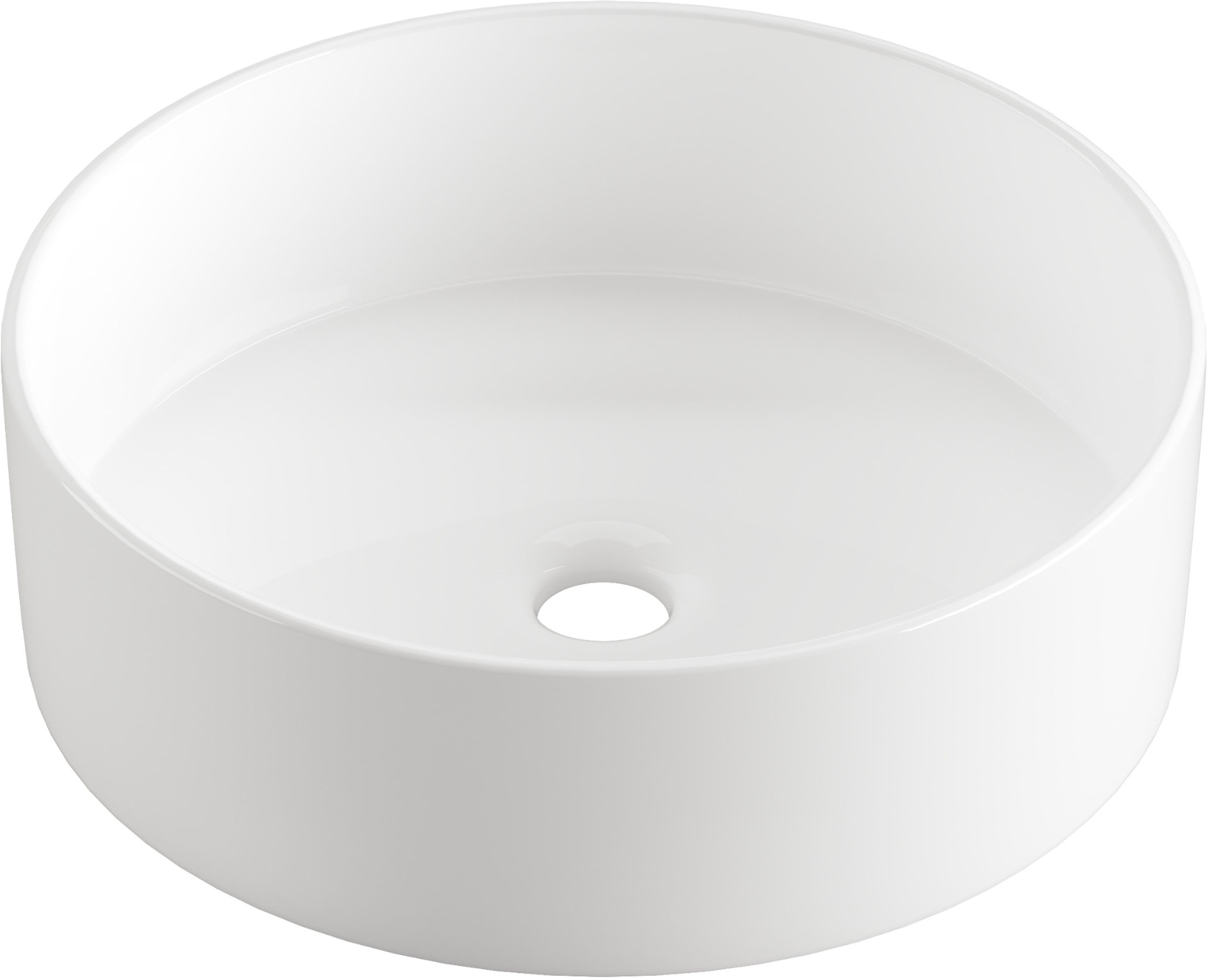 Invena Limnos Waschbecken 36x36 cm rund Aufsatzwaschbecken weiß CE-59-001-W