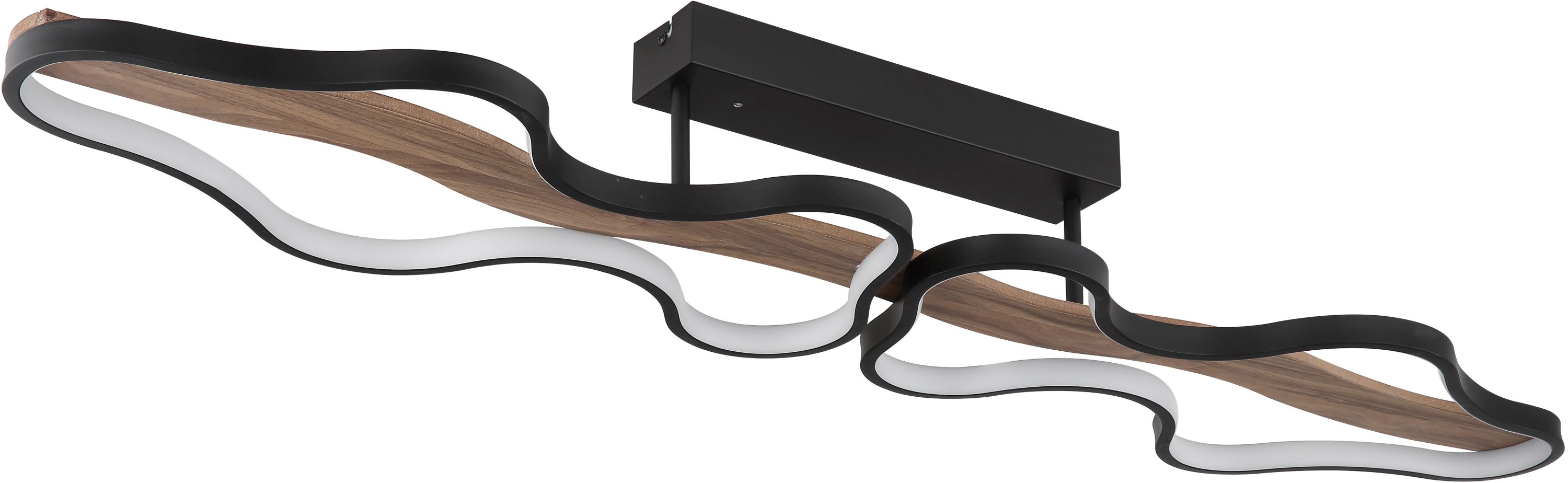 Globo Lighting Bezzy Deckenlampe 2x36 W schwarz-holz 67181D1