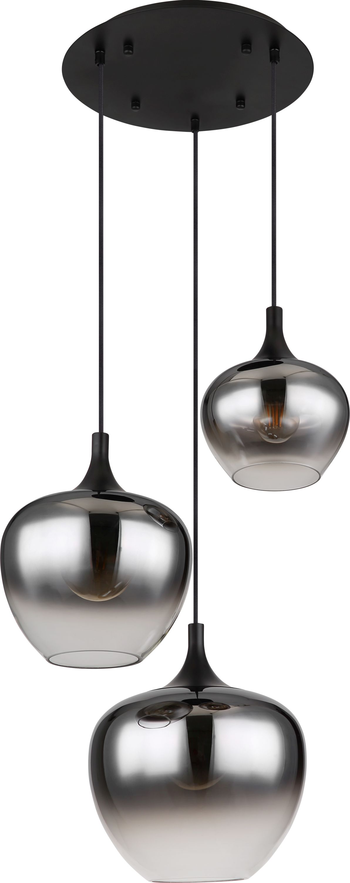 Globo Lighting Maxy Pendelleuchte 3x40 W schwarz-verraucht 15548-3H