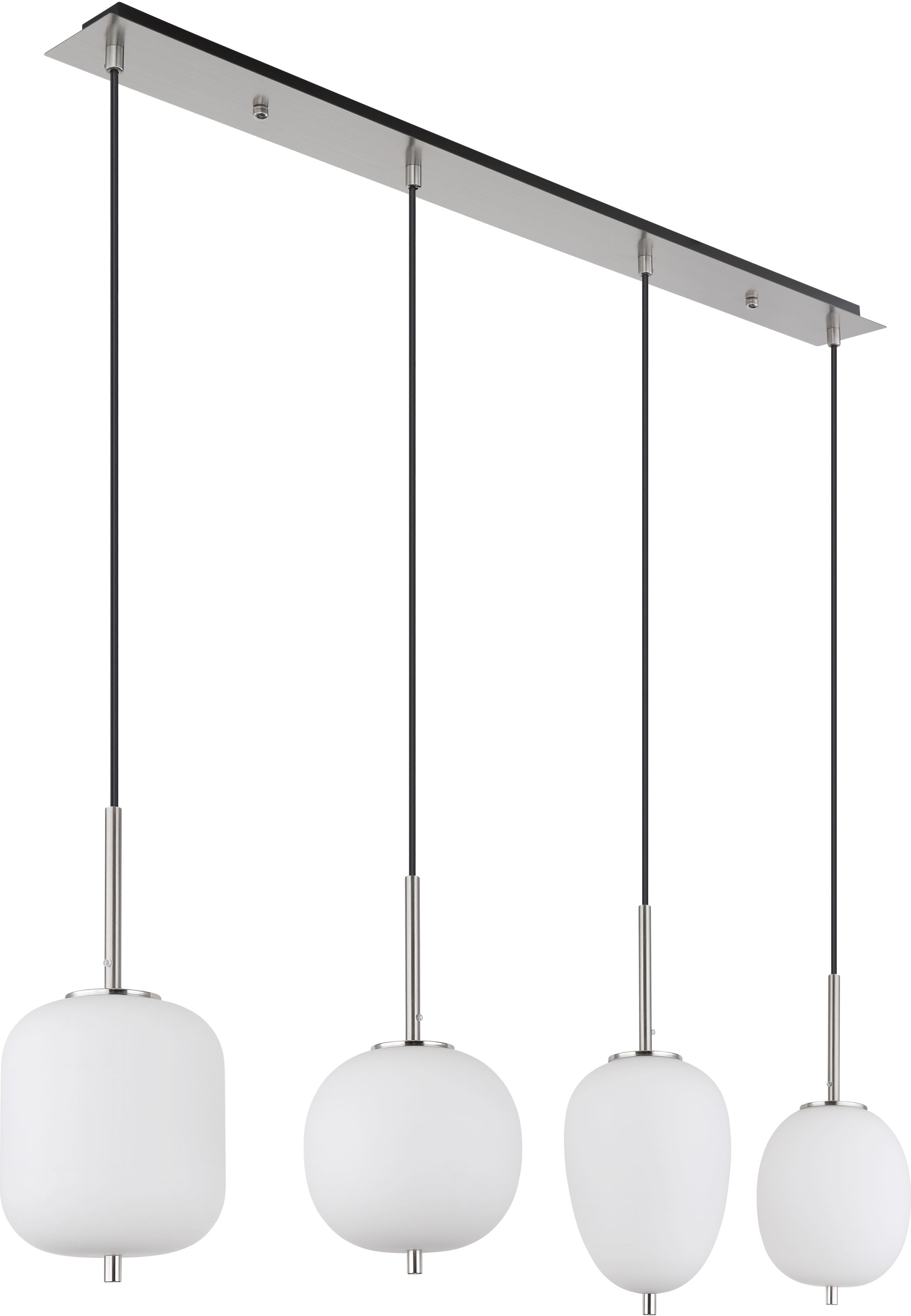 Globo Lighting Blacky I Pendelleuchte 4x40 W weiß-nickel 15345-4NO