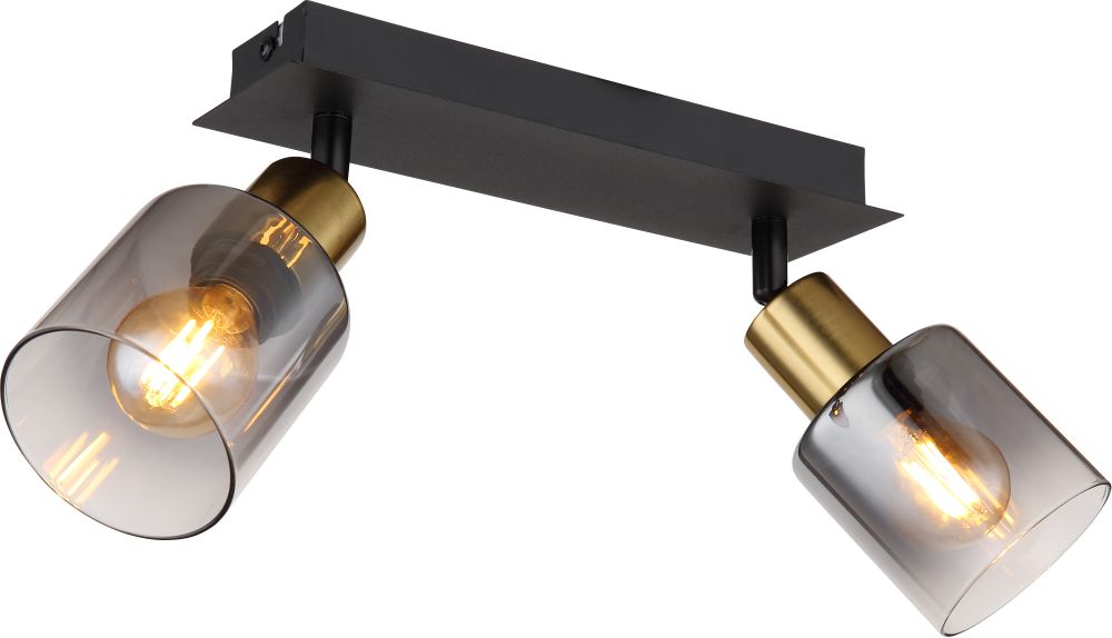 Globo Lighting Hollys Deckenlampe 2x40 W schwarz-gold 54310-2