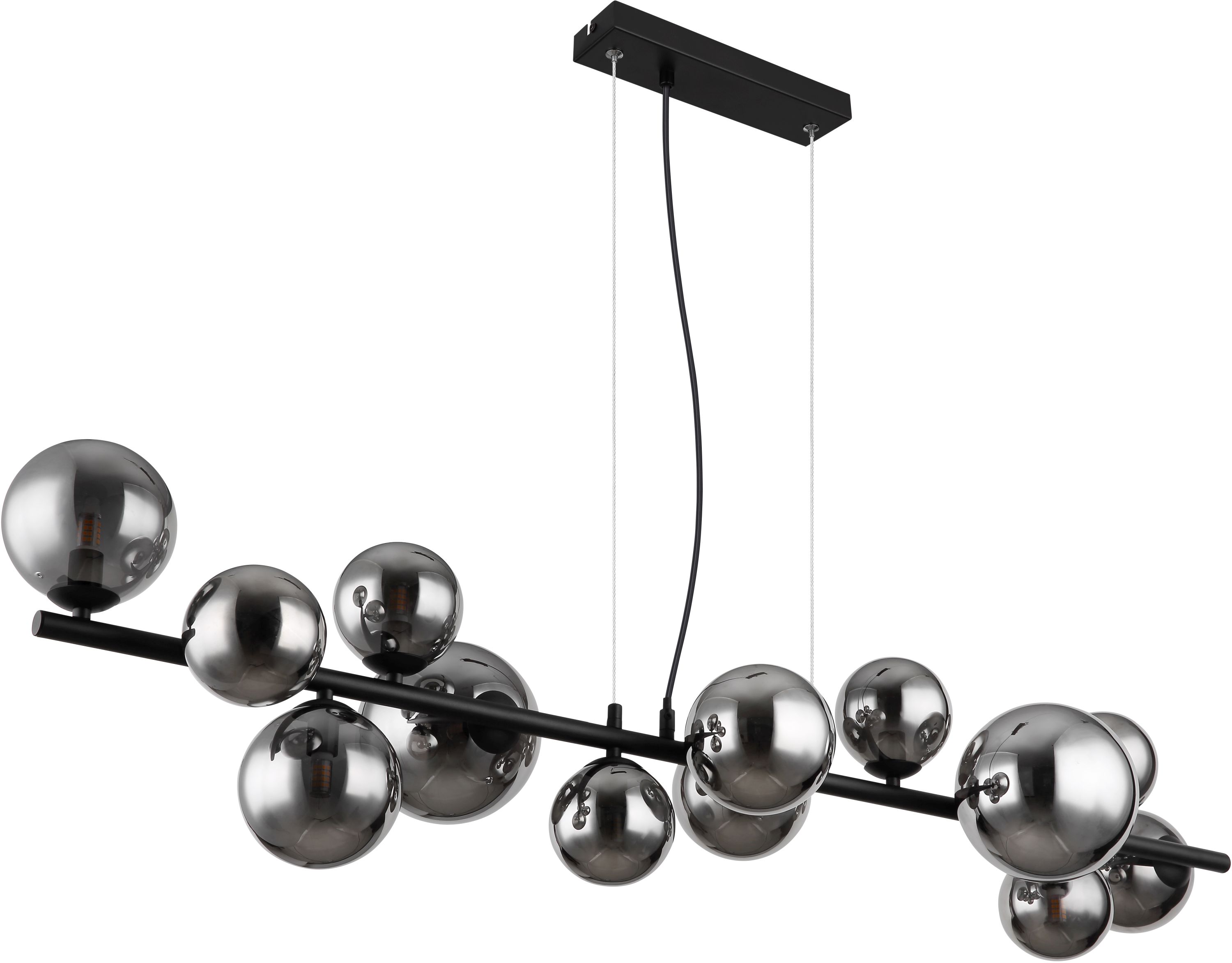 Globo Lighting Riha Pendelleuchte x3.5 W schwarz-verraucht 56133-13H