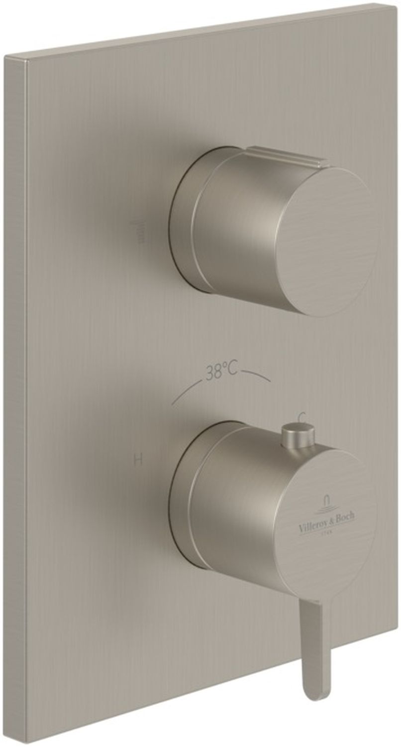 Villeroy & Boch Conum bateria prysznicowa podtynkowa termostatyczna nikiel mat szczotkowany TVS12700100064
