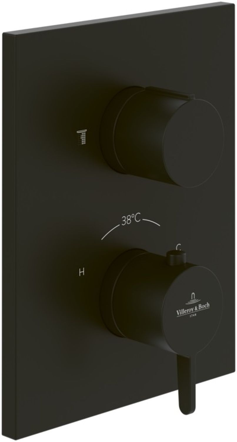 Villeroy & Boch Conum Duscharmatur Unterputz mit Thermostat schwarz TVS127001000K5
